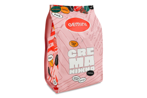 Кава натуральна смажена в зернах Crema ніжна Gemini 1с м/у 500г