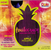 Dole Fruitocracy Squeezable Fruit Pouch Apple Pineapple - 4 CT