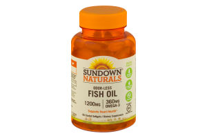Sundown Naturals Odor-Less Fish Oil 1200mg Coated Softgels - 85 CT