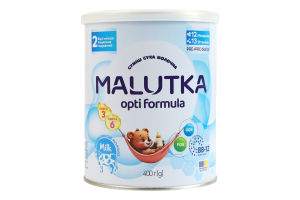 Смесь молочная сухая для детей от 6мес 2 Opti formula Malutka ж/б 400г