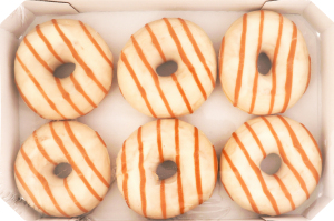 Пончик быстрозамороженный с карамельной начинкой White donut Mantinga 70г