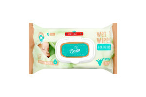 Серветки вологі дитячі Сенсітів з екстрактом алое 72шт з клапаном ДаДа