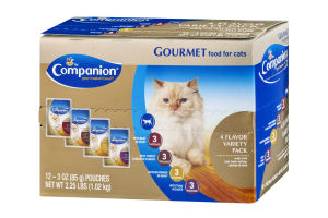 Companion Gormet Food For Cats Variety Pack - 12 CT