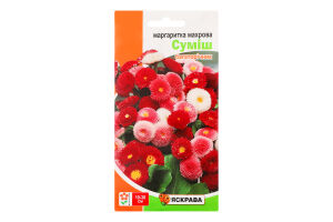 Насіння Квіти Маргаритка махрова сумiш 0,1г Яскрава