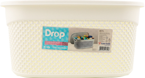 Кошик для зберігання пластик прямокутний з кришкою 9л №М-1164 Drop Ucsan Plastik 1шт