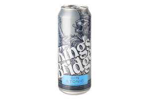 Напиток слабоалкогольный 0.5л 7% сильногазированный Джин с тоником King`s Bridge ж/б
