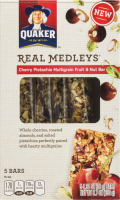 Quaker Real Medleys Cherry Pistachio Multigrain Fruit & Nut Bar - 5 CT
