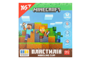 Пластилін Minecraft 12кольорів 240г Yes