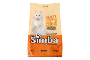 Корм сухий для дорослих котів та кішок з куркою Simba м/у 400г