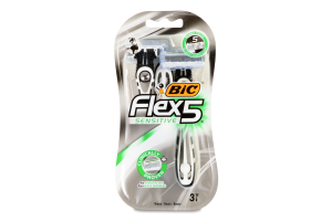 Бритва с 5-ю лезвиями без сменных картриджей Flex 5 Sensitive BiC 3шт