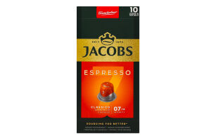 Кофе натуральный жареный молотый в капсулах Espresso 7 Classico Jacobs к/у 52г