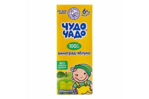 Сік для дітей від 5міс Виноград-яблуко Чудо-Чадо т/п 0.2л