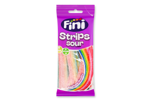 Конфеты с фруктовым вкусом Lenguas multifruit Strips sour Fini м/у 90г