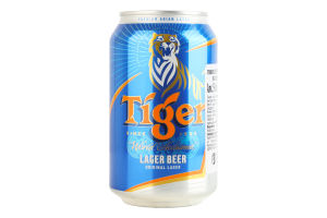 Пиво 330мл 5% светлое пастеризованное Tiger ж/б