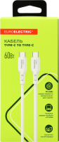 Кабель д/смартфону білий Type-C-Type-C 60W 3A 1м Euroelectric