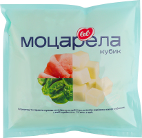 Сир 45% м'який підплавлений кубик Моцарела Lel' м/у 200г