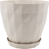 Вазон д/квітів Кристал 1,85л бежевий з підставкою Серінова