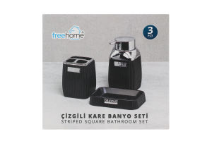 Набір для ванної кімнати білий хром №OKY-502-1 Freehome 3шт
