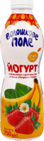 Йогурт питний з фруктовим пюре з смаком Полуниця-банан 2,5% 750г пет Волошкове поле
