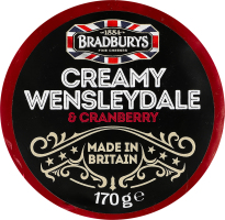 Сир Bradburys Wensleydale з журавлиною 48%