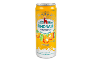 Лимонад грузинський сильногазований соковий пастеризований Груша Limonati Borjomi з/б 330мл