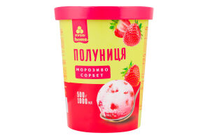 Мороженое сорбет Клубника Рудь ведро 500г