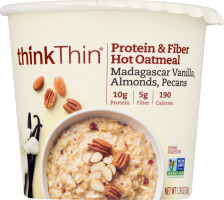 thinkThin Protein & Fiber Hot Oatmeal Madagascar Vanilla, Almonds, Pecans