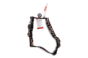 Шлея д/собак з QR паспортом леопард нейлон пластиковий фастекс р.S 15мм A30-45см B36-45см WauDog