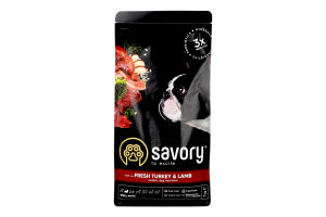 Корм сухой для собак Fresh Turkey&Lamb Savory м/у 1кг