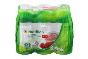 Ahold Nutrition Balanced Nutrition Shake PLUS Strawberry - 6 CT