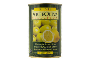 Оливки зеленые с лимоном ArteOliva ж/б 300г