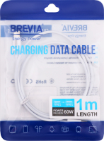 Кабель Brevia TypeC-TypeC white zip 1м 55100WCCZ1