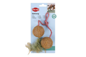Іграшка д/котів М"яч джут з котячою м"ятою 4,5см 2шт Тріксі