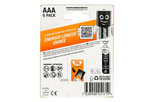 Батарейка AAA 1.5V LR03 Primary alkaline Energizer 6шт