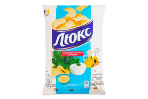 Чипсы картофельные со вкусом сметаны и зелени Люкс м/у 125г