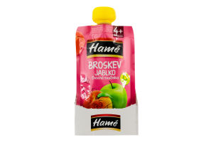 Пюре для дітей від 4міс на фруктовій основі гомогенізоване стерилізоване Персик та яблуко Hamanek д/п 100г