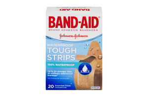 Band-Aid Adhesive Bandages Waterproof Tough Strips Assorted Sizes - 20 CT