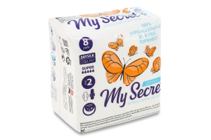 Гігієнічні прокладки з крильцями ТМ "My Secret" DRYSILK SUPER ULTRA THIN (super 5*)