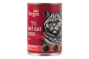 Корм д/дорослих котів з яловичиною 415г ж/б Регіс