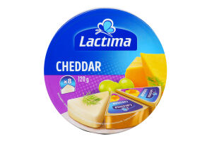 Сир плавлений 40% порційний Cheddar Lactima к/у 8х15г