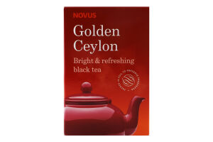 Чай черный цейлонский байховый листовой Golden Ceylon Novus к/у 100г