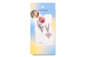 Тату Tattooshka Український мак із вишиванкою тимч