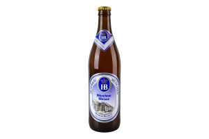 Пиво 0.5л 5.1% світле нефільтроване солодове пастеризоване Munchner Weisse Hofbrau Munchen пл