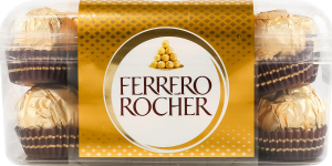 Цукерки вафельні покриті молочним шоколадом та подрібненими лісовими горіхами з начинкою Ferrero Rocher п/у 200г