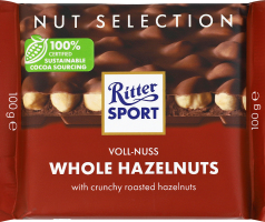 Шоколад молочний з цілими лісовими горіхами Ritter Sport м/у 100г