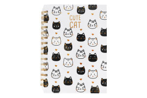 Блокнот в клетку твердая обложка на спирали №1464847 Коты Greenwich Products Co. Limited 1шт