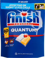 Средство для мытья посуды в посудомоечных машинах Лимон Quantum Powerball Finish 60шт