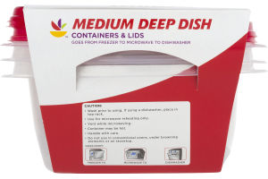 Ahold Medium Deep Dish Containers & Lids - 3 CT