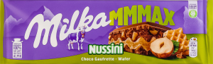 Шоколад молочний з начинкою з додаванням горіхової пасти фундука Nussini Mmmax Milka м/у 270г