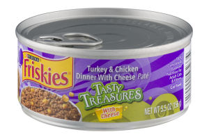 Purina Friskies Tasty Treasures Cat Food Turkey & Chicken Dinner With Cheese Pate